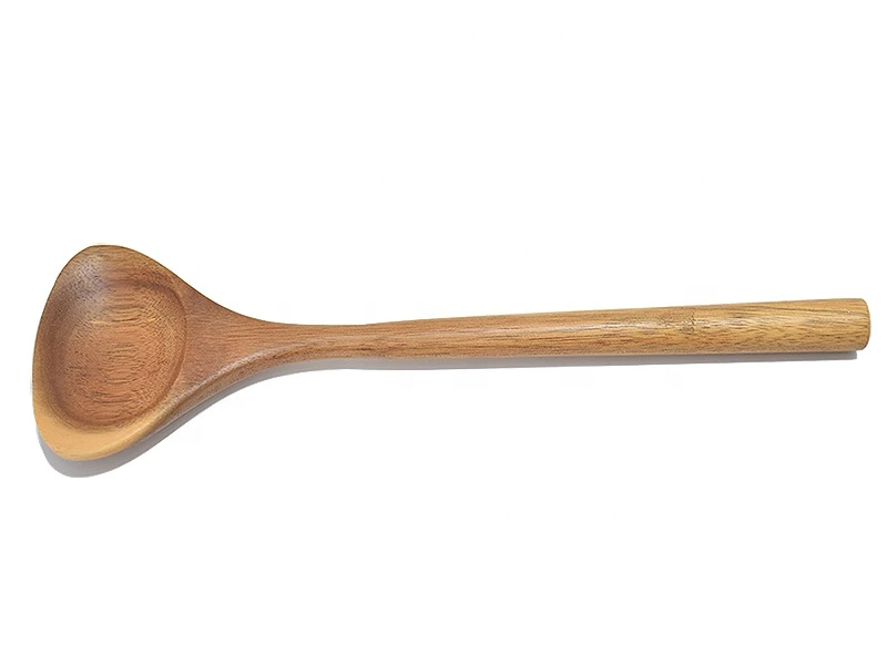 Kitchen Utensil Non Toxic Solid Wood High Heat Resistance Acacia Wood Serving Spoon Spatula