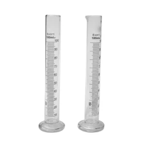 Lab Glass Measuring Cylinder with plastic hexagonal base and graduation