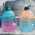 Large 1 Gallon/128 OZ Motivational BPA Free Leakproof Water Bottle with Straw &amp; Time Marker for Fitness Outdoor Sports