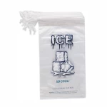 Large capacity 10/20 LB recyclable plastic cotton drawstring ice bag