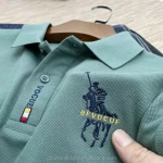 latest OEM customized colorful embroidery logo button placket short sleeve cotton soft men polo shirt