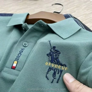 latest OEM customized colorful embroidery logo button placket short sleeve cotton soft men polo shirt