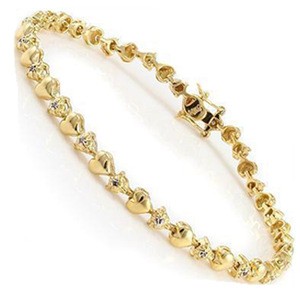 Latest style 18K Gold plated over brass 10.05 gram Over Solid 0.15 CTW 21 Diamond designer Bracelet