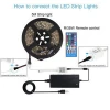 Led RGBW Strip Lights 16.4ft 5m with 40 Keys IR Remote and 12V Power Supply Flexible Color Changing 5050 RGBW Light Strips Kit