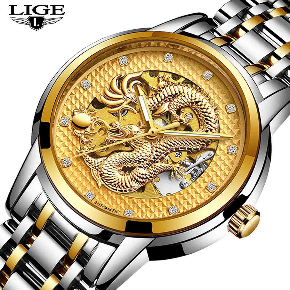 LIGE Men&#39;s Watch Top Brand Luxury Business Waterproof Automatic Mechanical Watch Men&#39;s Hand Watches Men