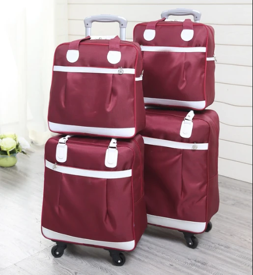 Lightweight 2-Piece Carry-on Spinner Luggage Set,fashionable unisex travel trolley bag,softside Spinners and Tote Bag