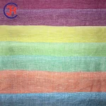 Linen woven yarn dyed plaid linen fabric