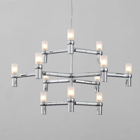 Living room chandelier Nordic post-modern designer simple metal staircase villa pendant lamps