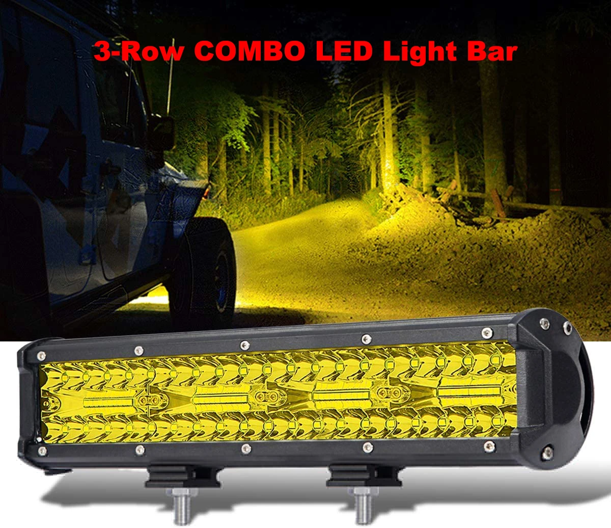 lkt Yellow Offroad LED Bar 4-20inch 12V 24V LED Light Bar for Car Turck Boat Tractor 4x4 Atv Spot Flood LED Work Light Bar