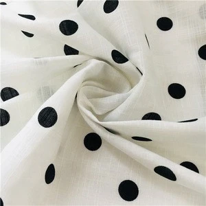 Low Moq fashion designs printed linen fabric linen rayon slub fabric for t-shirt , skirt ,garment