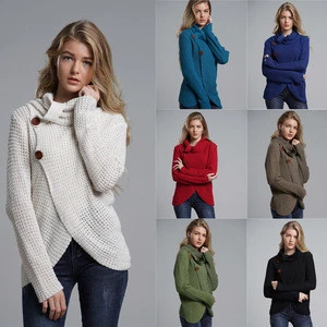 Low MOQ most fashion pure color womens oversized turtleneck sweater