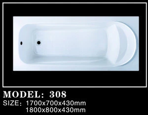 low price bathtub comfortable hotel drop in acrylic bath tub (308A)