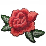 Low price roses embroidery patch iron on roses clothing big patch rose water patches Connector compatible