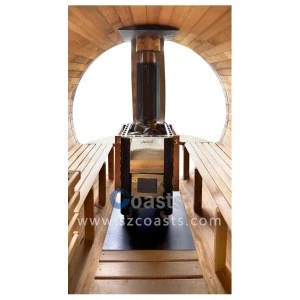 Low price wholesale red cedar barrel sauna room with sauna heater