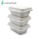 LuzhouPack Customized 600/450Ml Food Containers Biodegradable Clamshell Packaging Biodegradable Fast Food Container