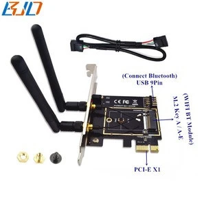 M.2 NGFF Key A A+E to Mini PCI-E Adapter Wireless WiFi Bluetooth Network Card Converter PCI-Express 1X M2 NGFF Support 2230 2242