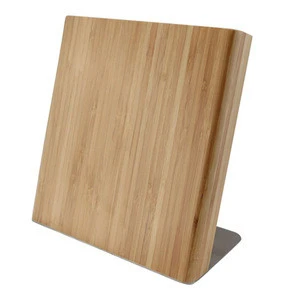 Magnetic bamboo knife block