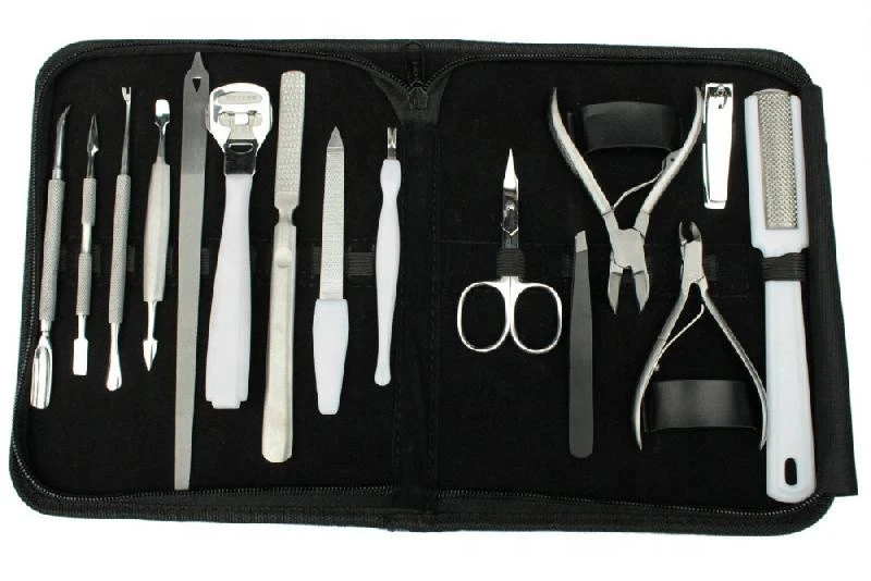 Manicure Pedicure Set Professional 15 in 1 Stainless Steel Nail Cutter Kit Tools