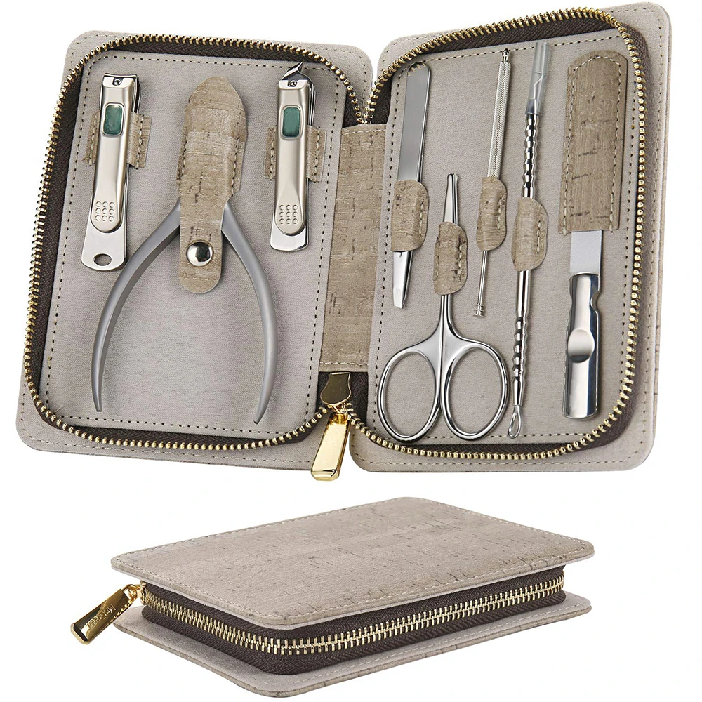 Manicure Set Nail Clipper Care Personal Manicure Grooming Pedicure Kit with Leather Case Custom Design Logo Stainless Steel