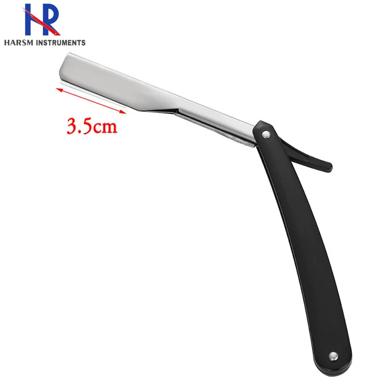 Manual Straight Beard Barber Razor Fordable Stainless Steel Barber Razor with Safety Blade Razor