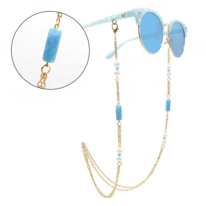Manufacture Gold Plated Aluminum Eyewear Accessories Link Beads Sunglasses String Face Masking Chain