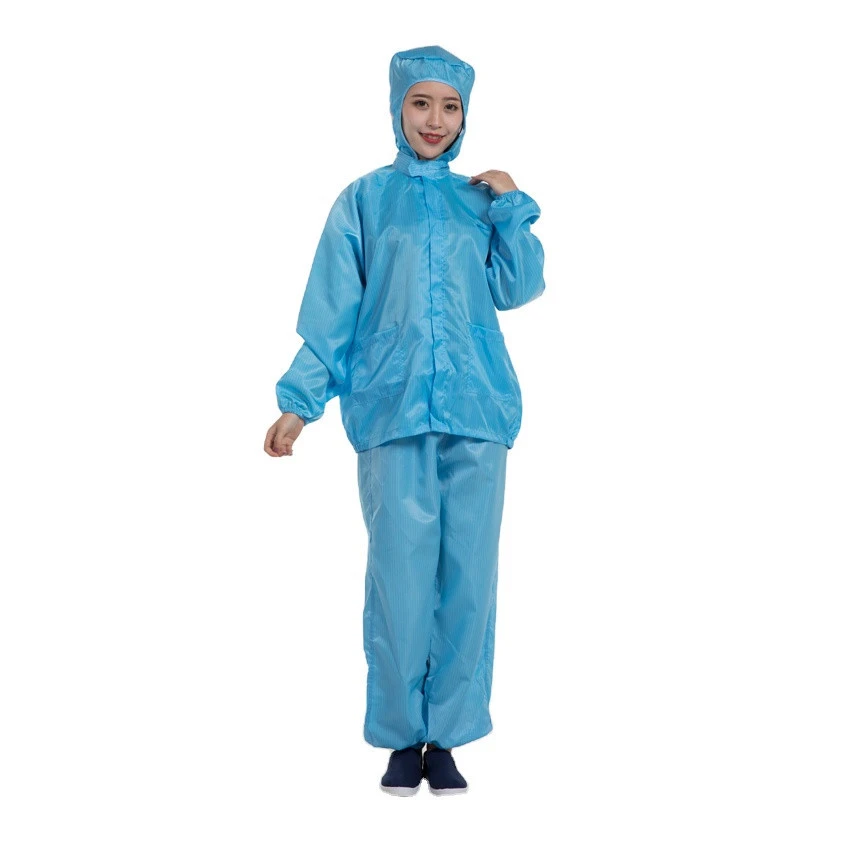Manufacturer Antistatic Cleanroom Hooded Clothing Suit For Semiconductor Factory