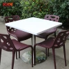 Marble cheap fast food dining table, cheap price marble cafe table chair set