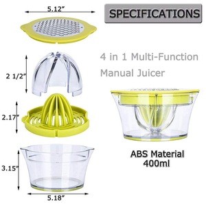 MDCGFOD Lemon Orange Juicer Manual Hand Squeezer with Built-in Measuring Cup and Grater OEM