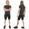 Mens Black Polyester Outdoor Compression Shorts With Pocket