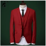 Mens One Button Red Suit For Wedding