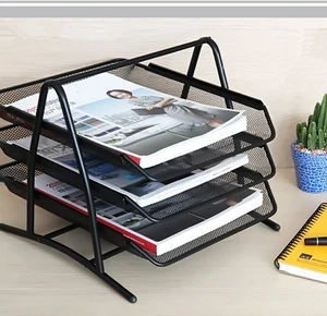 metal mesh 3 tier Document Tray File Holder office stationery