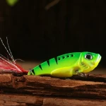 Metal Viberation jig with double treble hook Luminous artificial bait freshwater seabass perch fishing hard baitFishing supplies