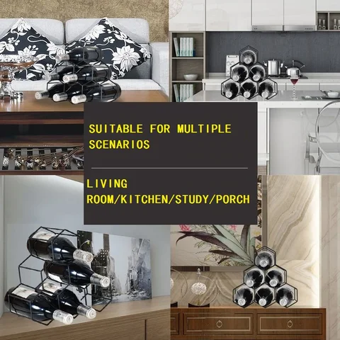 Buy Metal Wine Rack Table Top Bottle Holder Wire Wine Holder Rack ...