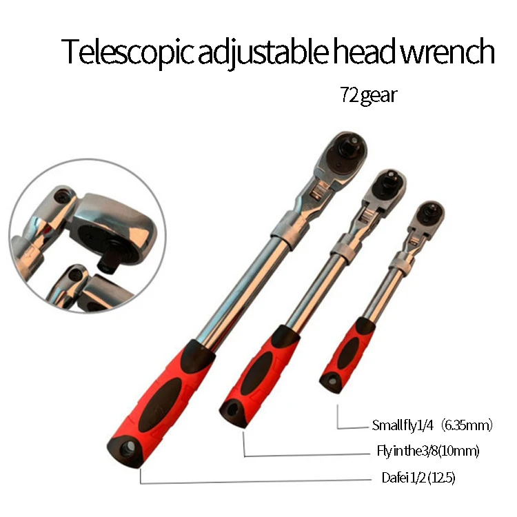 Metric Inch Tools Ratchet Combination Wrench Set Chrome Vanadium Steel 72T CRV Material telescopic ratchet wrench for Hand tools