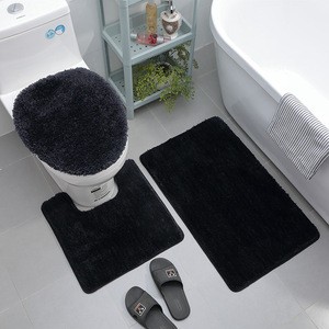 Microfibre bathroom rugs and mats sets machine washable