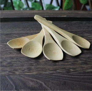 Mini flat-forepart bamboo child spoon 9.8*2.1cm