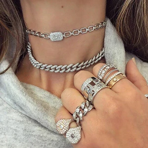 Missjewelry Fashion 925 Sterling Silver Jewellery Choker, Ladies CZ Diamond Necklace Jewelry Sets Women