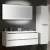Modern Bathroom Vanity Set with Storage Cabinet and LED Lighted Silver Mirror Wall Mounted Single Sink White MDF Bathroom Vanity