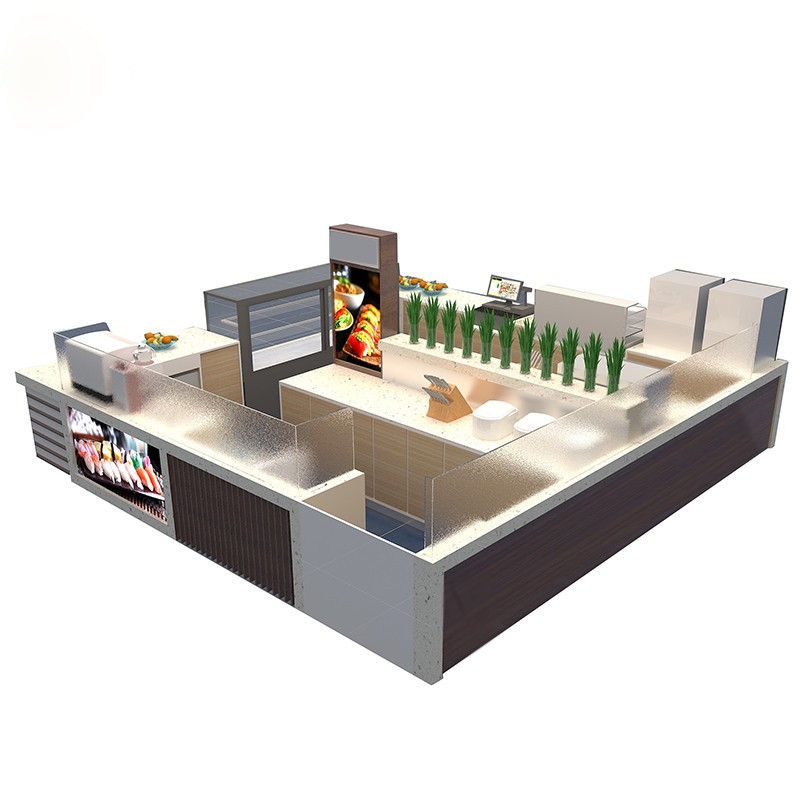 Buy Modern Coffee Shop Counter Food Kiosk For Shopping Mall Customized