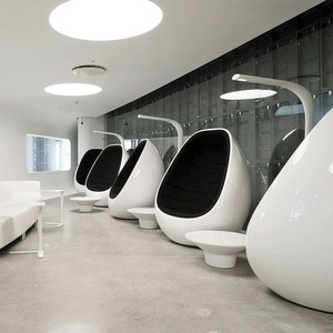 Modern creative fiberglass adult size egg pod shape lounge chair for living room hotel office