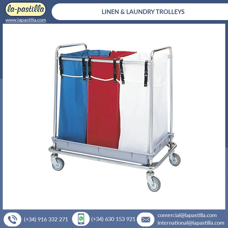 Modern Design Metal Material Hospital Linen Laundry Cleaning Trolley Cart