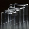 Modern Design Mirror Bent Glass Coffee Table, Lucite Nesting Table, Perspex Side Table End Table Sets