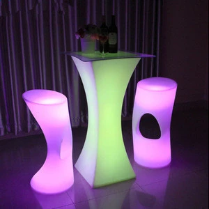 Modern design plastic lighted up led bar cocktail table for night club