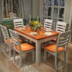 Modern Style Dining Table Set And Chairs Sets For 4/6 Persons Wooden Kitchen Dining Room Furniture Rectangle Shape