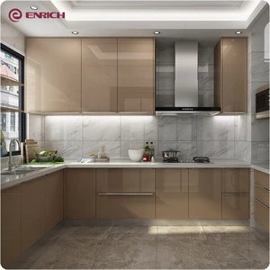 Modern style high glossy powder coating kitchen cabinet