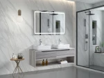 Modern Wall Mount double sink mirror cabinet basin bathroom furniture vanity