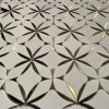 Modern Waterjet Mixed Carrara Marble Stainless Steel Parquet for Living Room Graphic Design Solution Available