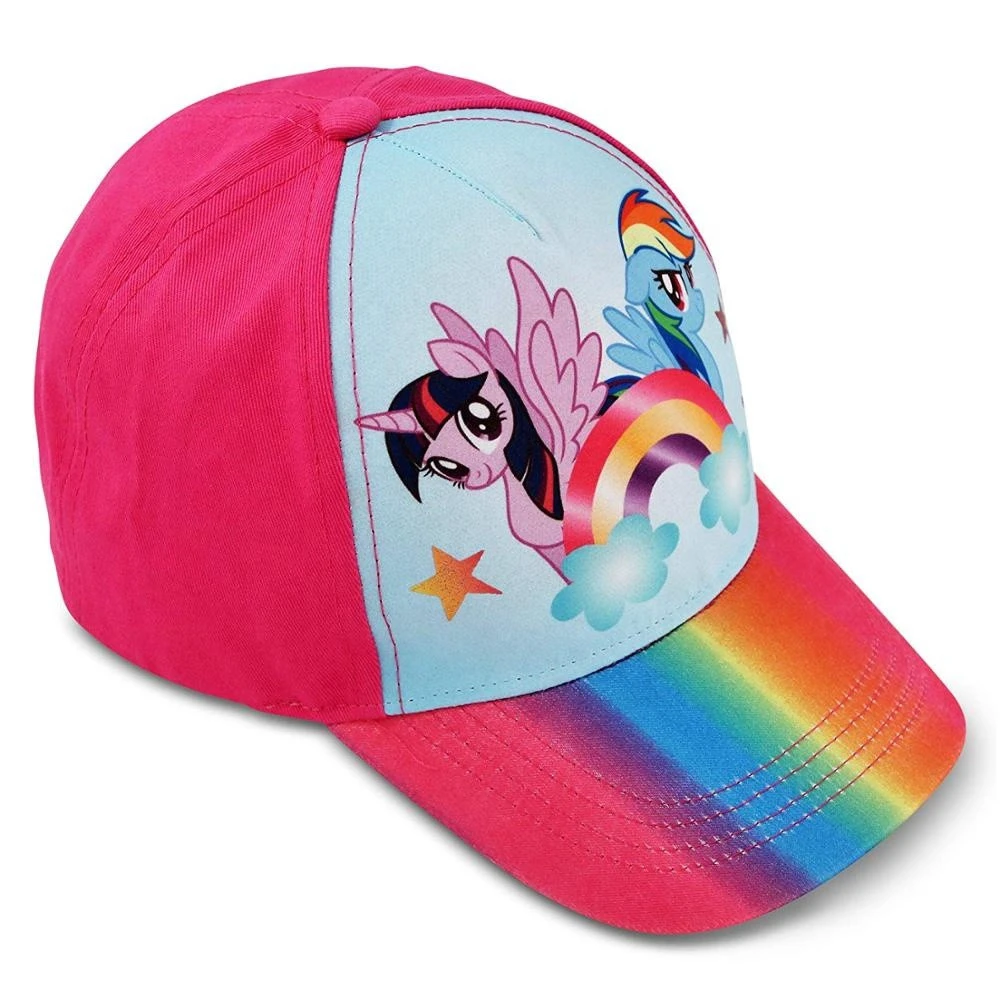 More pink series rainbow logo customized for children and Easy to use adjustable cap buckle Caps Fit for girl with our loge