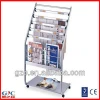 Moveable Steel Magazine and Newspaper Stand Rack