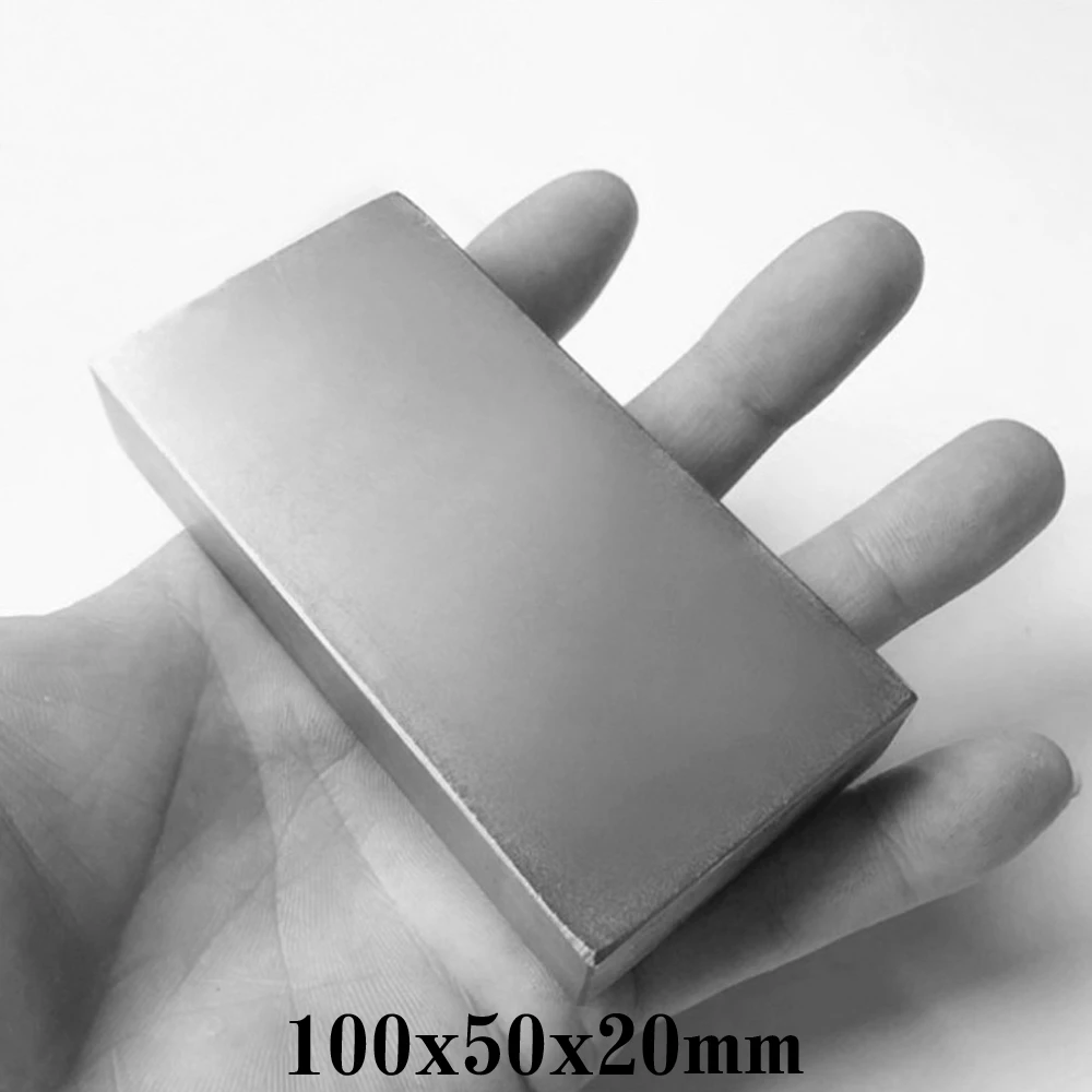 N52 100x50x20 Big Cuboid Block Magnets 100x50x20mm Neodymium Magnet 100mm*50mm Permanent NdFeB Strong Magnets 100*50*20